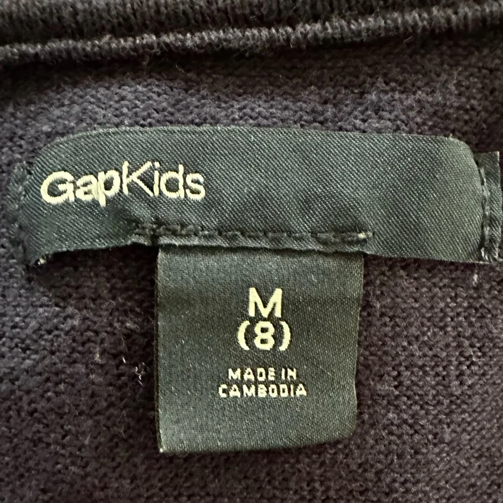 💙🤍 GAP Kids dress navy blue white polka dot size medium 8 youth girls dress